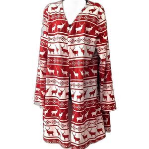 Emily Rose Reindeer Open Front Christmas Cardigan Sweater XXL Like New